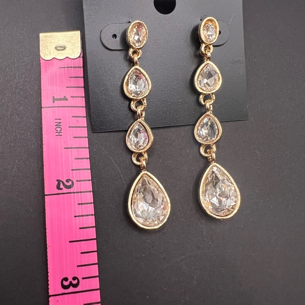 Saks Fifth Avenue Gold and Silver Crystal Earrings - Picture 8 of 9